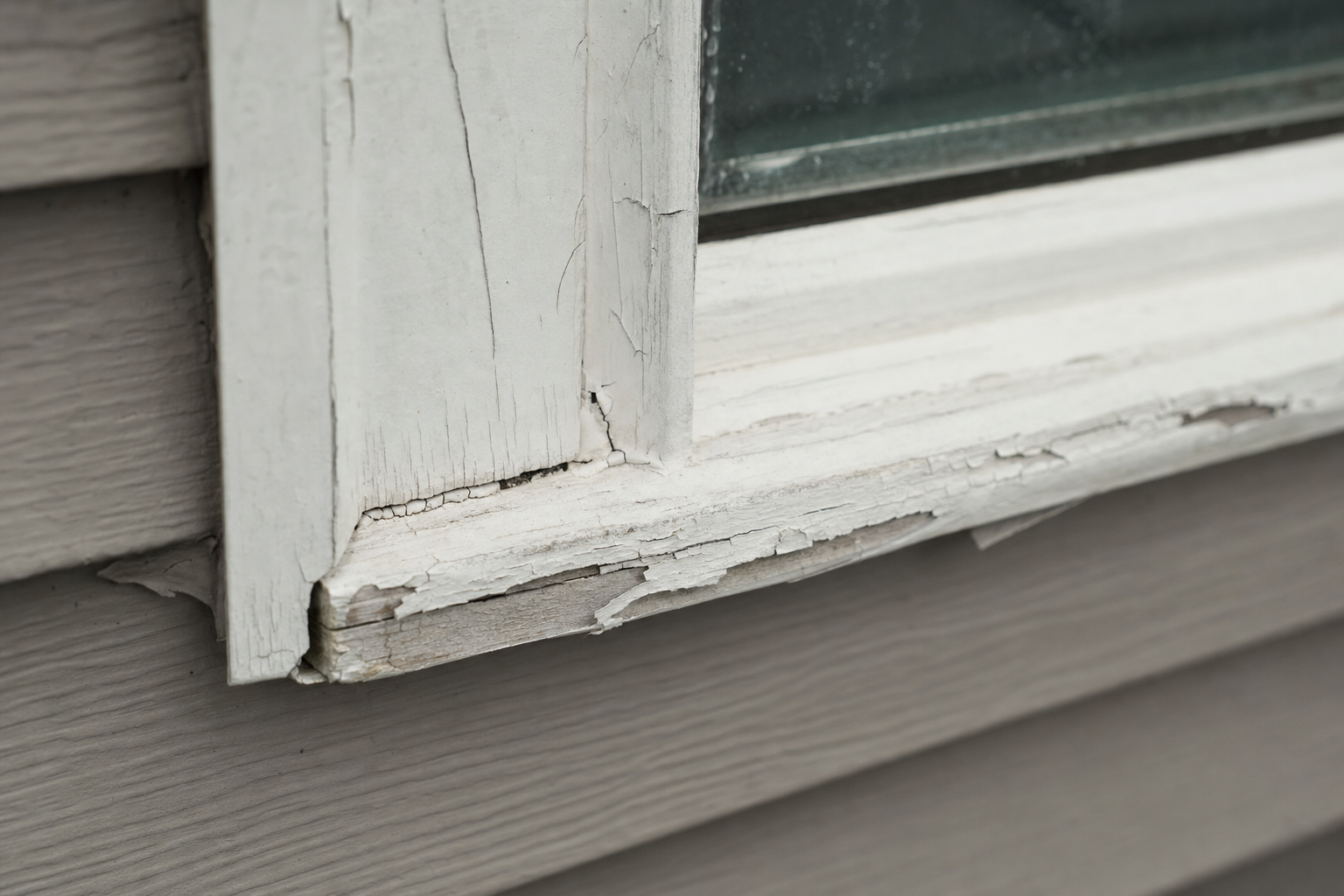 peeling paint on window